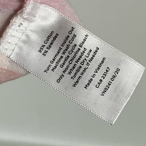 Talbots • Pink Orange White Striped Talbots Tee - Picture 3 of 4